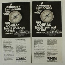 Vintage CONRAC CORPORATION Advertising Paper 2PC Lot Directional COMPASS... - £20.19 GBP