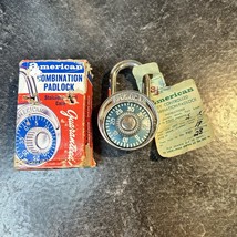 Vintage 3.25” American Lock Padlock Combination Blue 3 Digit With Box - $20.98 CAD