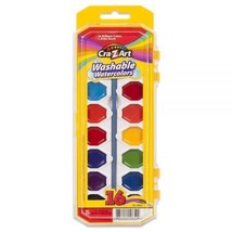 Cra-Z-Art Watercolor Paint Set with Brush 16 Colors Tray Washable Non-Toxic - £6.25 GBP