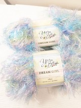 NEW Yarn Bee Dream Girl 2 skeins Tiffany #402 purple blue variegated eyelash - £19.05 GBP