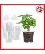 Versatile Nursery Pot Set: 36 Clear Pots (3.5/4/5 Inch) with Labels Incl... - $44.06 CAD