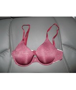 Victoria&#39;s Secret Pink Burgundy Uplift Semi Demi Bra Size 32C - $22.80