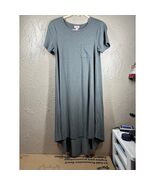 LuLaRoe Short Sleeve Round Neck Carly Polyester Gray Stretch Swing Dress... - $495.12 MXN