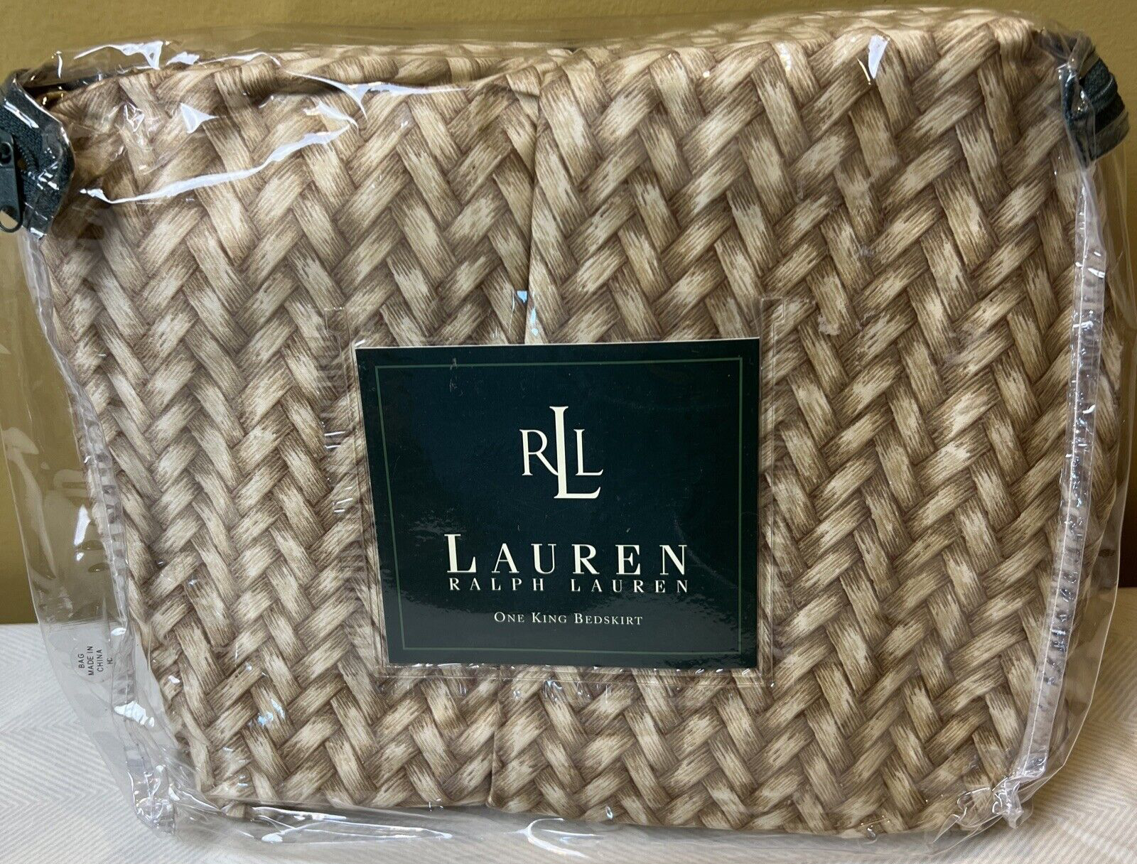 Ralph Lauren Desert Plains Wicker Sand Brown King Bed Skirt Southwestern... - $69.25
