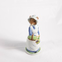 Daisy Mouse The Woodmouse Family Ceramic Anthropomorphic Figurine Blue Dress - £14.54 GBP
