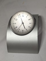 Vintage 1995 Nickel Mns 2002 Table Desk Glass Ball Quartz Clock Swivel 90s 2000s - £63.85 GBP