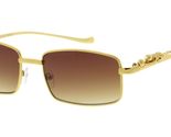 Dweebzilla Jaguar Classic Slim Rectangular Sleek Metal Luxury Sunglasses... - $15.63+
