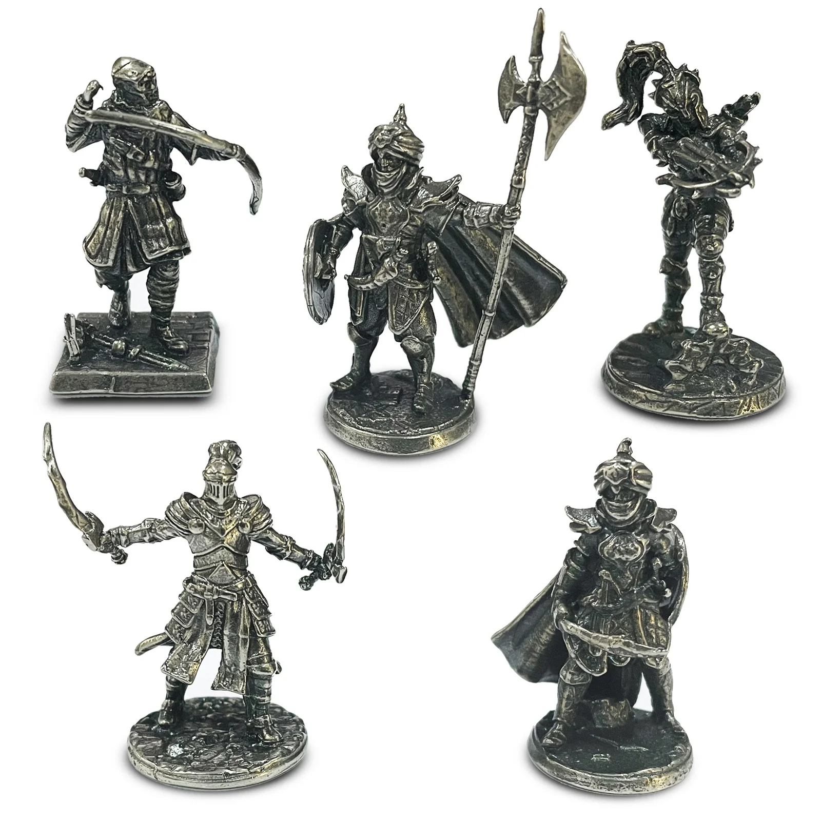 White Copper Metal Warrior Arab Knight Soldier Model Miniature Figurines Board - £10.88 GBP+