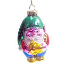 Thomas Pacconi Museum Series Elf Holding Train Christmas Ornament Glass 3.25&quot; - £10.27 GBP