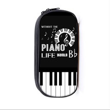 Elegent Music Note Piano / Guitar Cosmetic Case Pen Holder Women Makeup Bag Kids - £14.54 GBP