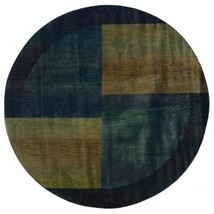 Oriental Weavers Kharma Ii 1092L 8&#39; Round  Round - Blue/ Gold-Polypropylene - £318.80 GBP