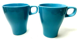 IKEA Fargrit Stacking Coffee Tea Mug Teal Blue Set of 2 - £15.32 GBP