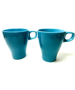  IKEA Fargrit Stacking Coffee Tea Mug Teal Blue Set of 2 - £15.52 GBP