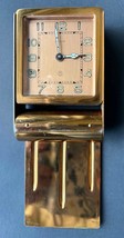 Classic 1960s LeCoultre 8-Day Folding Travel Alarm Clock Rose Gold Plate... - $275.83