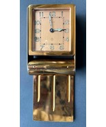 Classic 1960s LeCoultre 8-Day Folding Travel Alarm Clock Rose Gold Plated Case - $275.83