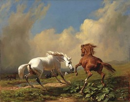 Giclee Oil Painting Rudolf Koller - Frighten Horses Before a Storm repro - £6.97 GBP+