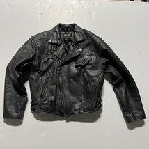 Mirage Leather Motorcycle Biker Jacket Woman Black Zipper Pockets Medium - £71.30 GBP