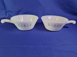 Vintage Fire King Anchor Hocking Set of 2 Custard Cups Candle Glow Pattern - £11.03 GBP