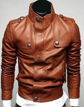 Handmade men slim fit leather jacket,leather jacket for men 2019 - £122.27 GBP