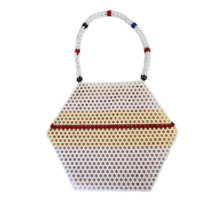 Girnar Silk Mills Multicolor Faux Pearl Shoulder Bag Purse - £47.95 GBP