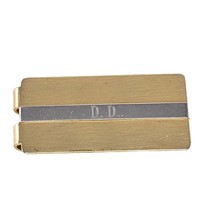 Vintage Anson Money Clip Monogrammed DD Gold Tone Silver Stripe - £15.65 GBP