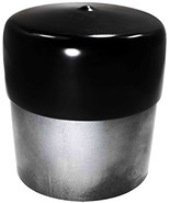 1 Black Cap 3&quot; diameter X 2&quot; tall rOund sHiNy Vinyl pipe flexible cover ... - £14.94 GBP