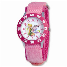 Disney Kids Tinker Bell Pink Hook and Loop Band Time Teacher Watch - £33.49 GBP