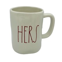 Rae Dunn &quot;HERS&quot; Red Block Print Magenta Coffee Mug - £10.52 GBP