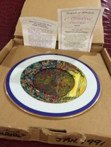 TIFFANY STAINED GLASS GARDENS PLATE &quot;A HOLLYCOCK SUNRISE&quot; HAMILTON COLLE... - £19.74 GBP