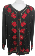 Cove Creek Women vintage Sweater Ugly Christmas beaded embroidery sz 22/24 80s - £31.15 GBP