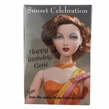 Vintage 1995 Ashton Drake Gene Doll Pinback Button Sunset Happy Birthday 3&quot; - £8.83 GBP