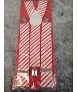 Red White Candy Cane Striped Suspenders Santa Claus Holiday Christmas Co... - $12.56 CAD