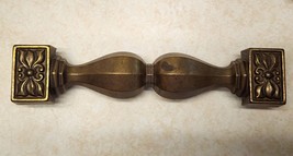 1 MCM Vintage Lg French Mosaic Design Brass Drawer Pull Handle 7 1/2&quot;  C to C 6&quot; - £10.94 GBP