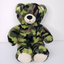 Build a Bear Teddy Plush Camouflage Green Jungle Stuffed Animal BABW 16&quot; - £12.37 GBP