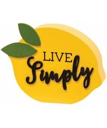 Yellow Live Simply Chunky Lemon Shelf Sitter Lemon Decor 6.25 x 4.75 inch  - £9.56 GBP