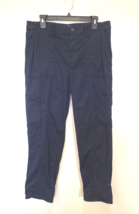 Chicos Womens Pants Navy Blue Size 2 /12R Cargo Stretch Cotton Blend - £14.90 GBP