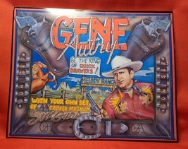 Vintage Gene Autry Tin Sign Poster Ad, Melody Ranch, Six Guns, Holster, ... - $28.05