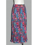 VTG Diane Freis Georgette Pleated Colorful Lined Floral Paisley Skirt Wm... - $75.21 CAD
