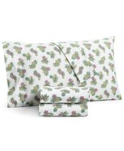 Martha Stewart Collection Tropical Botanical Cotton Blend 3-PC. Twin She... - $61.00