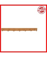 Stylish 7-Peg Bamboo Wall Mount Rack for Entryway and Home Organization - $796.79 MXN