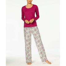 Jenni by Jennifer Moore Womens Top and Printed Pants Pajama Set,Penguin,X-Small - £50.46 GBP