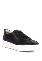 Magull Solid Lace Up Leather Sneakers - £71.78 GBP