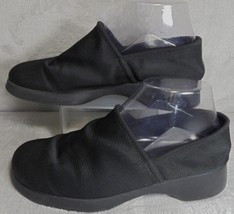 Aerosoles Womens 7.5 Main Stretch Slip on Flats Shoes Black Fabric Comfortable - £10.98 GBP