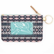 Blue Aztec Print Card ID Holder Keychain With Lanyard - £11.82 GBP
