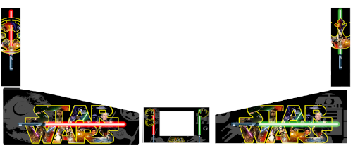 Starwars rebellion and empire Atgames Legends Pinball  Design Decal Virtual Pin