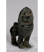 Antique Khmer Style Bronze Standing Temple Guardian or Lion - 9cm/4&quot; - £122.09 GBP