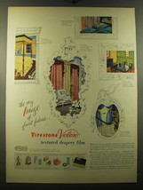 1950 Firestone Velon Ad - The very image of finest fabrics - $18.49