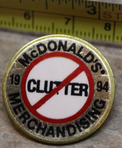 McDonalds 1994 Clutter Free Merchandising Collectible Pinback Pin Button - £8.83 GBP