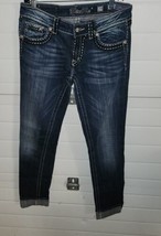 Miss Me Jeans Size 29 JE10525X Skinny 33&quot; Inseam Womens Jeweled Pockets Bling - £27.96 GBP