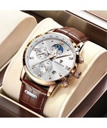 LIGE/LIGE Men&#39;s Quartz Watch Multi-function Chronograph Moon Quartz Move... - $35.42 CAD